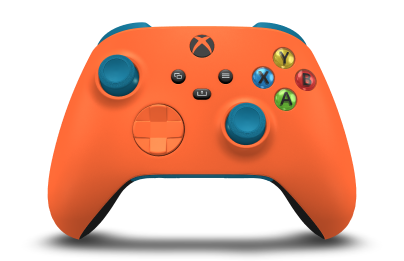 Xbox Wireless Controller - Korpus: Skórka pomarańczy, Pady kierunkowe: Skórka pomarańczy, Drążki: Skalny błękit