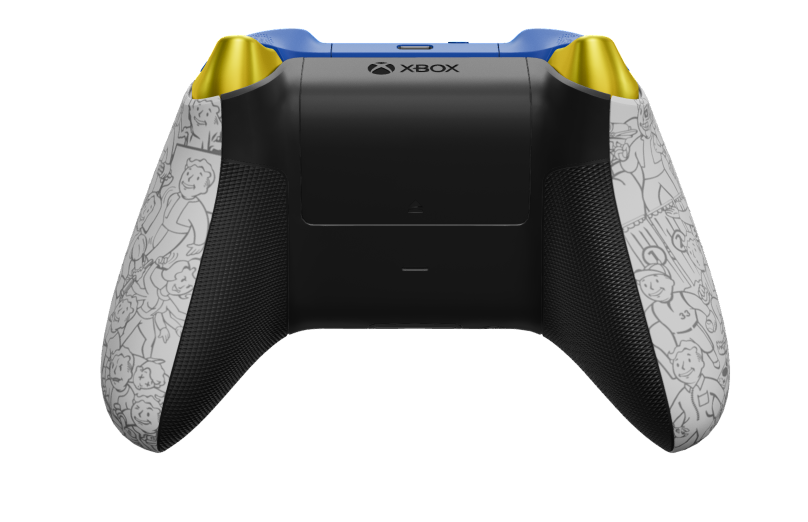 Xbox Wireless Controller - 機身: Fallout, 方向鍵: 亮黃色 (金屬), 搖桿: 碳黑色