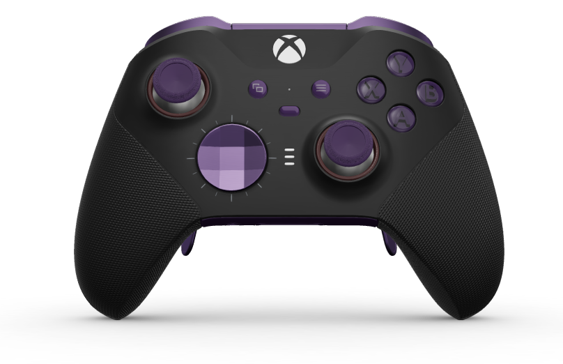 Xbox Elite Wireless Controller Series 2 - Core - Corps: Carbon Black + poignées caoutchoutées, BMD: À facettes, Astral Purple (métal), Arrière: Astral Purple + poignées caoutchoutées