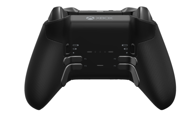 Xbox Elite Wireless Controller Series 2 - Core - Framsida: Carbon Black + gummerat grepp, Styrknapp: Facetterad, Storm Gray (Metall), Baksida: Carbon Black + gummerat grepp