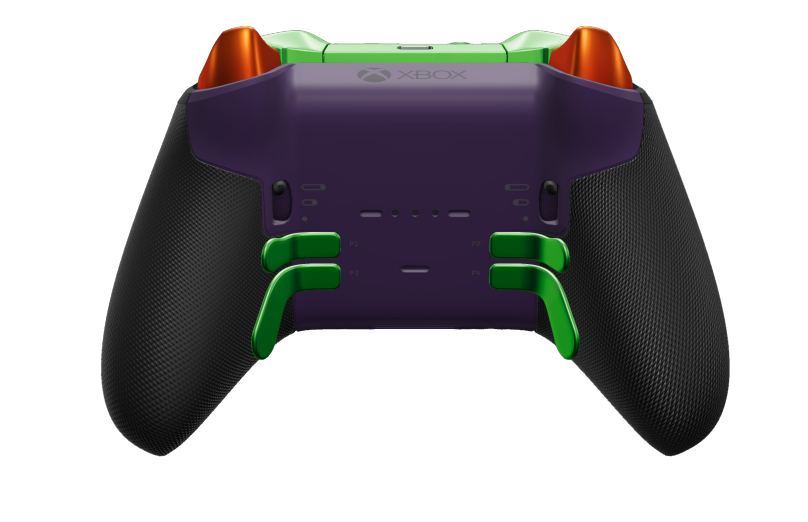 Xbox Elite Wireless Controller Series 2 - Core - Body: Astral Purple + Rubberized Grips, D-pad: Cross, Velocity Green (Metal), Back: Astral Purple + Rubberized Grips