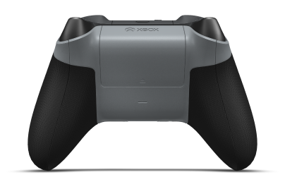 Controller with Ash Grey body, Gunmetal Storm Gray (Metallic) D-pad, and Storm Grey thumbsticks - back view