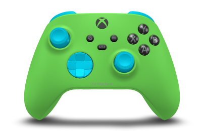 Xbox Wireless Controller - Body: Velocity Green, D-Pads: Dragonfly Blue, Thumbsticks: Dragonfly Blue