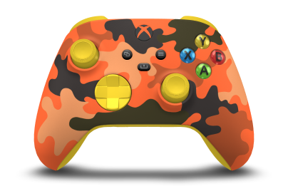 Xbox Wireless Controller - Body: Blaze Camo, D-Pads: Lighting Yellow, Thumbsticks: Lighting Yellow