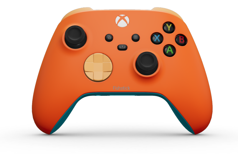 Xbox Wireless Controller - Hoofdtekst: Zest-oranje, D-Pads: Zachtoranje, Duimsticks: Carbonzwart