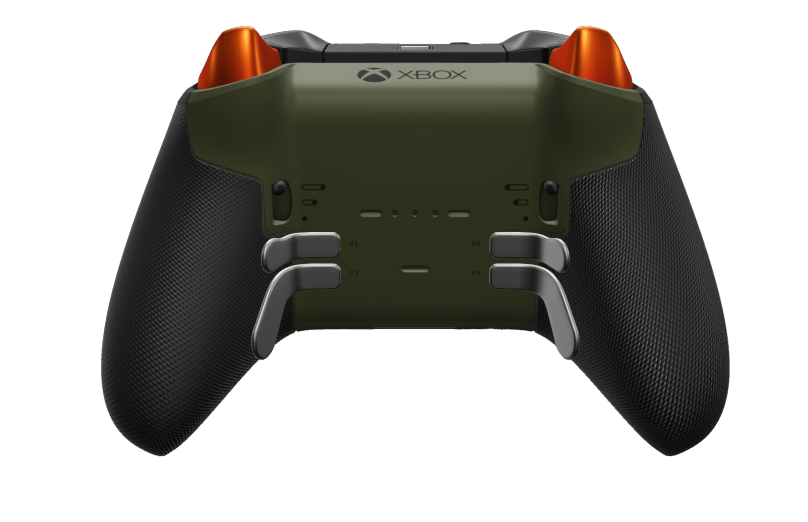 Xbox Elite Wireless Controller Series 2 - Core - Corps: Nocturnal Green + poignées caoutchoutées, BMD: À facettes, Nocturnal Green (métal), Arrière: Nocturnal Green + poignées caoutchoutées