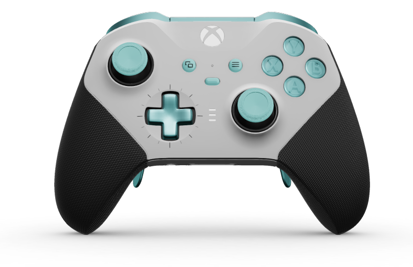 Xbox Elite Wireless Controller Series 2 - Core - Body: Robot White + Rubberised Grips, D-pad: Cross, Glacier Blue (Metal), Back: Robot White + Rubberised Grips