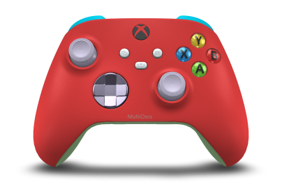Xbox Wireless Controller - Body: Pulse Red, D-Pads: Soft Purple (Metallic), Thumbsticks: Soft Purple