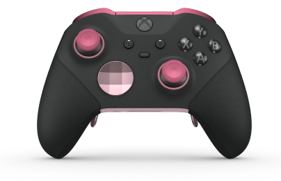 Xbox Elite 無線控制器 Series 2 - Core - Body: Carbon Black + Rubberized Grips, D-pad: Facet, Soft Pink (Metal), Back: Soft Pink + Rubberized Grips