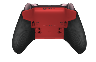 Xbox Elite ワイヤレスコントローラー シリーズ 2 - Core - Framsida: Pulse Red + gummerat grepp, Styrknapp: Facett, Ljusrosa (Metall), Baksida: Pulse Red + gummerat grepp