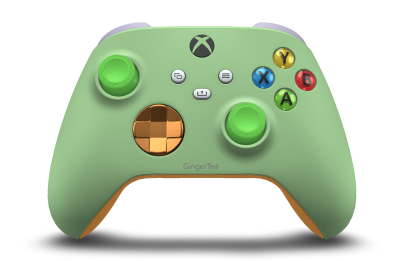 Xbox Wireless Controller - Body: Soft Green, D-Pads: Soft Orange (Metallic), Thumbsticks: Velocity Green