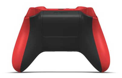 Controller with Pulse Red body, Carbon Black D-pad, and Carbon Black thumbsticks - back view