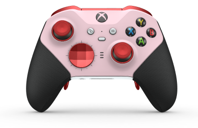 Xbox Elite Wireless Controller Series 2 - Core - Body: Soft Pink + Rubberized Grips, D-pad: Facet, Pulse Red (Metal), Back: Robot White + Rubberized Grips