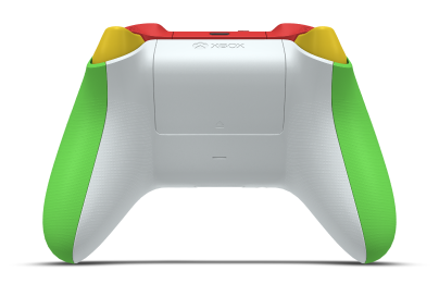 Controller with Velocity Green body, Velocity Green D-pad, and Carbon Black thumbsticks - back view