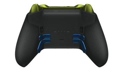 Xbox Elite Wireless Controller Series 2 - Core - Korpus: Carbon Black + Rubberized Grips, Pad kierunkowy: Wersja wklęsła, kwantowy błękit (wariant metaliczny), Tył: Carbon Black + Rubberized Grips