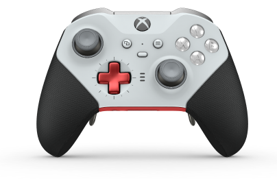Trådløs Xbox Elite-kontroller Series 2 – Core - Body: Robot White + Rubberized Grips, D-pad: Cross, Pulse Red (Metal), Back: Pulse Red + Rubberized Grips