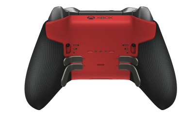 Trådløs Xbox Elite-kontroller Series 2 – Core - Fremsida: Robot White + Rubberized Grips, Styrknapp: Kors, Pulse Red (Metall), Tillbaka: Pulse Red + Rubberized Grips