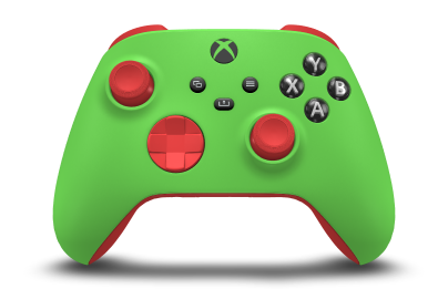 Xbox Wireless Controller - Body: Velocity Green, D-Pads: Pulse Red, Thumbsticks: Pulse Red