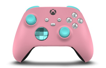 Xbox Wireless Controller - Hoofdtekst: Retro-roze, D-Pads: Gletsjerblauw (metallic), Duimsticks: Gletsjerblauw