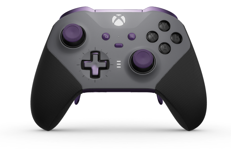 Xbox Elite Wireless Controller Series 2 - Core - Corps: Storm Gray + poignées caoutchoutées, BMD: Plus, Astral Purple (métal), Arrière: Astral Purple + poignées caoutchoutées