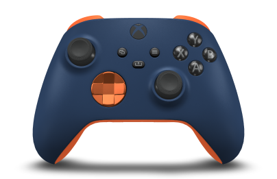 Xbox Wireless Controller - Body: Midnight Blue, D-Pads: Zest Orange (Metallic), Thumbsticks: Carbon Black