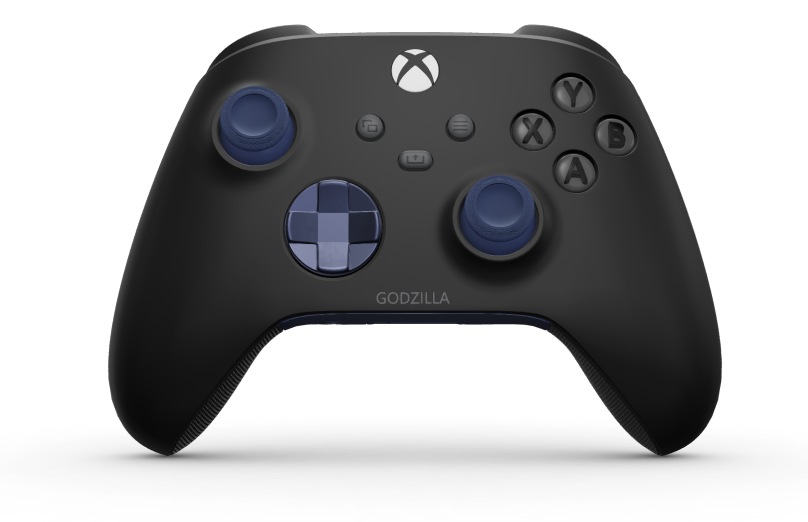 Xbox Wireless Controller - 本体: カーボン ブラック, 方向パッド: ミッドナイト ブルー (メタリック), サムスティック: ミッドナイト ブルー