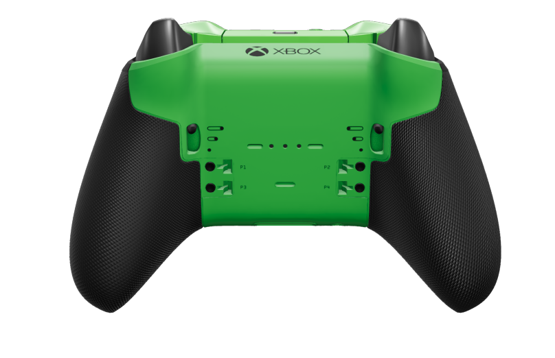 Xbox Elite Wireless Controller Series 2 - Core - Behuizing voorzijde: Stormgrijs + rubberen handvatten, D-pad: Gefacetteerd, velocity-groen (metaal), Behuizing achterzijde: Velocity-groen + rubberen handvatten