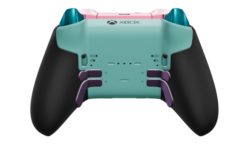 Xbox Elite Wireless Controller Series 2 - Core - Vorderseite: Glacier Blue + gummierte Griffe, D-Pad: Facettiert, Astral Purple (Metall), Rückseite: Glacier Blue + gummierte Griffe