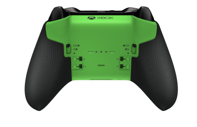 Controller Wireless Elite per Xbox Series 2 - Nucleo - Body: Velocity Green + Rubberized Grips, D-pad: Facet, Carbon Black (Metal), Back: Velocity Green + Rubberized Grips