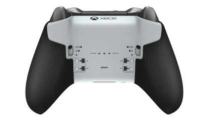 Xbox Elite Wireless Controller Series 2 - Core - Hoveddel: Robot White + Rubberized Grips, D-blok: Facet, Lys sølv (metal), Bagside: Robot White + Rubberized Grips