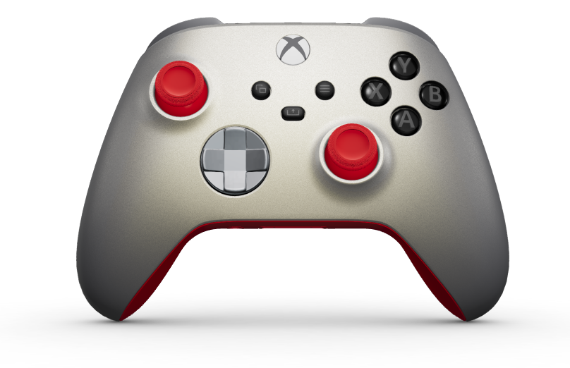 Xbox Wireless Controller - Korpus: Lunar Shift, Pady kierunkowe: Popielata szarość (metaliczny), Drążki: Pulsująca czerwień