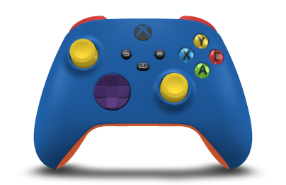 Xbox Wireless Controller - Body: Shock Blue, D-Pads: Astral Purple, Thumbsticks: Lighting Yellow
