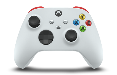 Controller with Robot White body, Carbon Black D-pad, and Carbon Black thumbsticks - front view