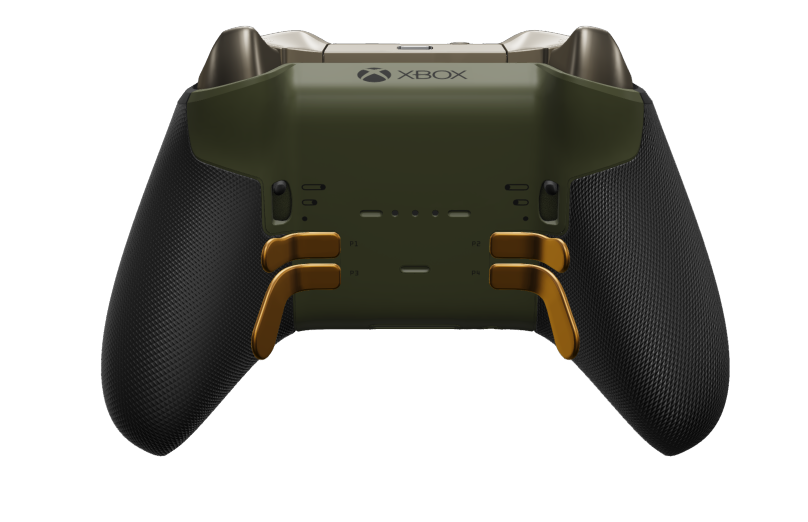 Xbox Elite Wireless Controller Series 2 - Core - Cuerpo: Verde nocturno + Agarres texturizados, Cruceta: Facetado, naranja suave (metal), Atrás: Verde nocturno + Agarres texturizados