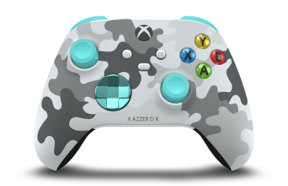 Xbox Wireless Controller - Hoveddel: Arktisk kamu, D-blokke: Gletsjerblå (metallisk), Thumbsticks: Gletsjerblå