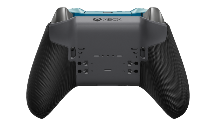 Xbox Elite Wireless Controller Series 2 - Core - Behuizing voorzijde: Stormgrijs + rubberen handvatten, D-pad: Cross, Bright Silver (Metal), Behuizing achterzijde: Stormgrijs + rubberen handvatten