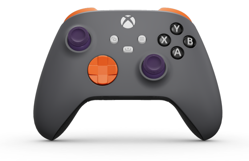 Xbox Wireless Controller - Hoofdtekst: Stormgrijs, D-Pads: Zest-oranje, Duimsticks: Astralpaars