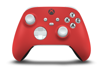 Controller Wireless per Xbox - Corpo: Vermelho Forte, Botões Direcionais: Branco Robot, Manípulos Analógicos: Branco Robot