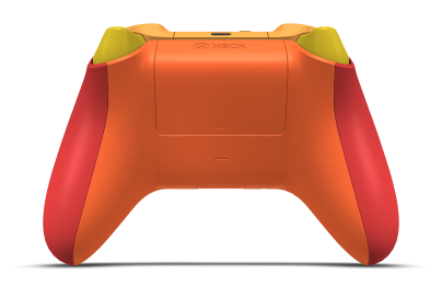 Xbox Wireless Controller - Framsida: Eldröd, Styrknappar: Apelsinzest, Styrspakar: Eldröd
