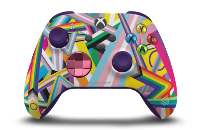 Xbox Wireless Controller - Body: Pride, D-Pads: Deep Pink (Metallic), Thumbsticks: Astral Purple