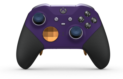 Xbox Elite Wireless Controller Series 2 - Core - Behuizing voorzijde: Astralpaars + rubberen handvatten, D-pad: Facet, Soft Orange (Metal), Behuizing achterzijde: Astralpaars + rubberen handvatten