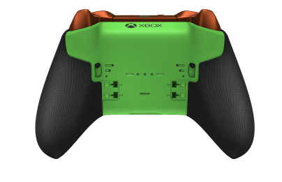 Xbox Elite Series 2 – Core vezeték nélküli kontroller - Body: Velocity Green + Rubberized Grips, D-pad: Facet, Soft Orange (Metal), Back: Velocity Green + Rubberized Grips