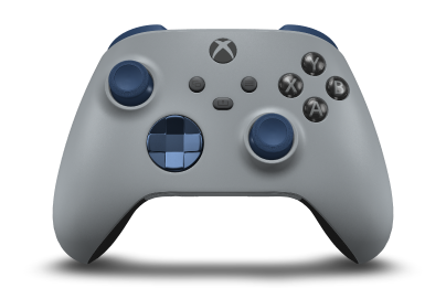 Xbox Wireless Controller - Corpo: Cinza, Botões Direcionais: Azul Noturno (Metálico), Manípulos Analógicos: Azul Noturno
