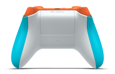 Xbox Wireless Controller - Corpo: Azul Libélula, Botões Direcionais: Laranja Vibrante, Manípulos Analógicos: Laranja Vibrante