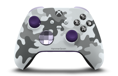 Xbox Wireless Controller - Body: Arctic Camo, D-Pads: Soft Purple (Metallic), Thumbsticks: Astral Purple