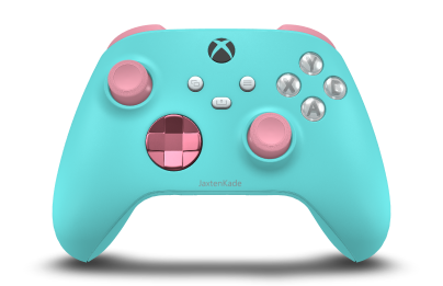 Xbox Wireless Controller - Corps: Glacier Blue, BMD: Retro Pink (métallique), Joysticks: Retro Pink