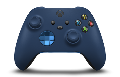 Xbox Wireless Controller - Body: Midnight Blue, D-Pads: Photon Blue (Metallic), Thumbsticks: Midnight Blue