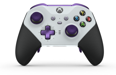 Xbox Elite Series 2 – Core vezeték nélküli kontroller - Body: Robot White + Rubberized Grips, D-pad: Cross, Astral Purple (Metal), Back: Robot White + Rubberized Grips