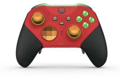 Xbox Elite 無線控制器 Series 2 - Core - Corps: Pulse Red + poignées caoutchoutées, BMD: Facette, Soft Orange (métal), Arrière: Pulse Red + poignées caoutchoutées