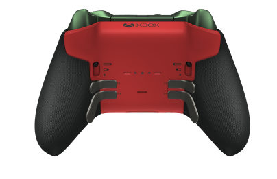 Xbox Elite 無線控制器 Series 2 - Core - Corps: Pulse Red + poignées caoutchoutées, BMD: Facette, Soft Orange (métal), Arrière: Pulse Red + poignées caoutchoutées